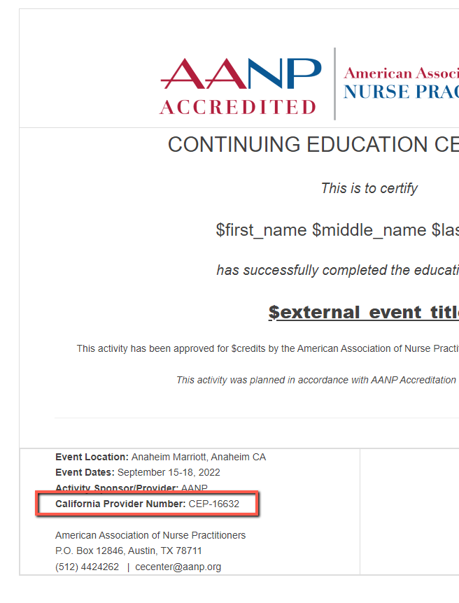 Aanp california provider number american association of nurse